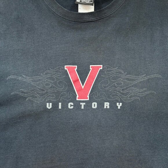 Vintage Victory Motorcycles Faded Black Men's T-Shirt - Size Large - Picture 3 of 9